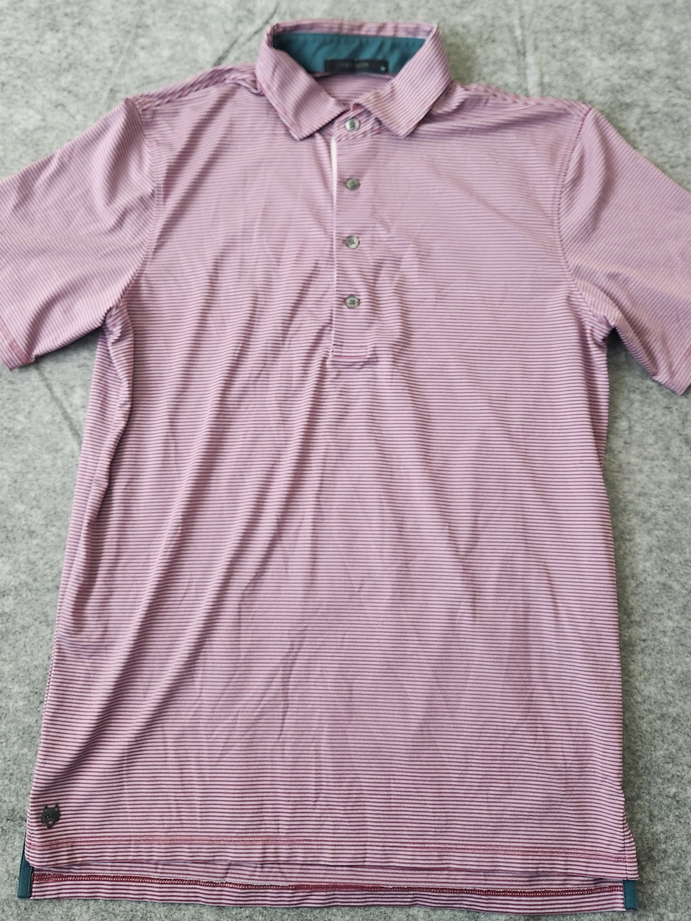 Greyson Golf Polo Shirt Men's M Purple Striped Outdoors Resort Logo Sports